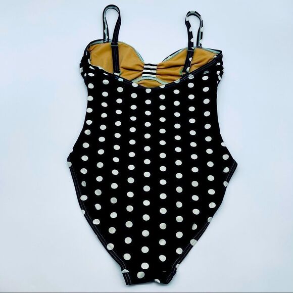 DownEast B&W Polka One Piece Swimsuit Sz S - Picture 4 of 12